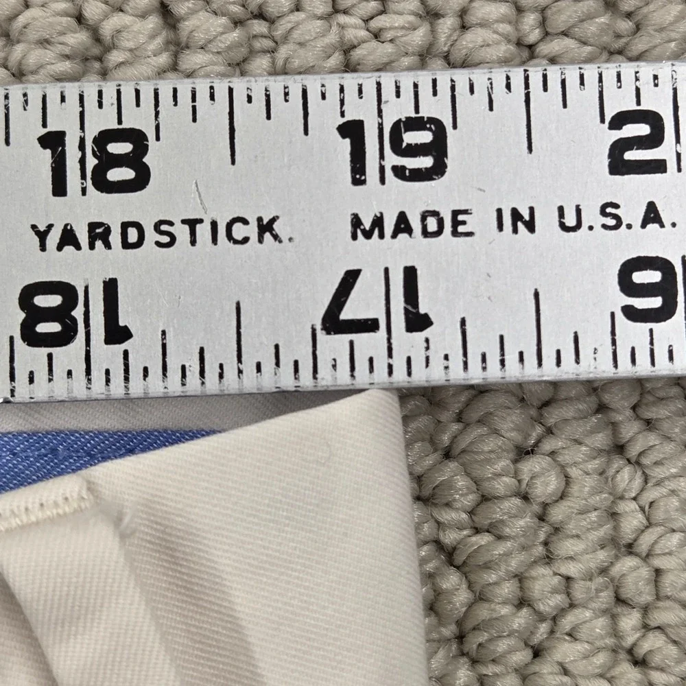 Peter Millar Lightweight Twill Trouser Chino Pants Off White Mens 38x32 *READ